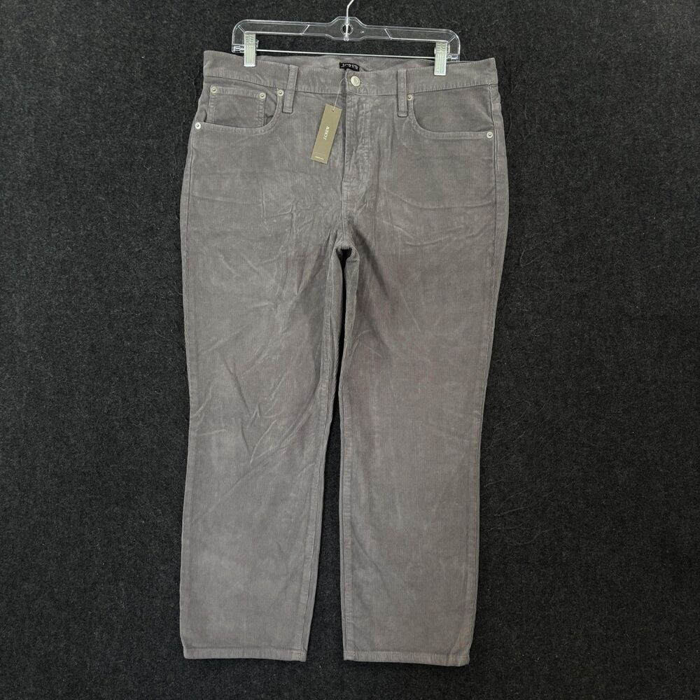 J Crew Pants Womens 32p Gray Corduroy Vintage Slim Fit Straight 5 Pocket Chino